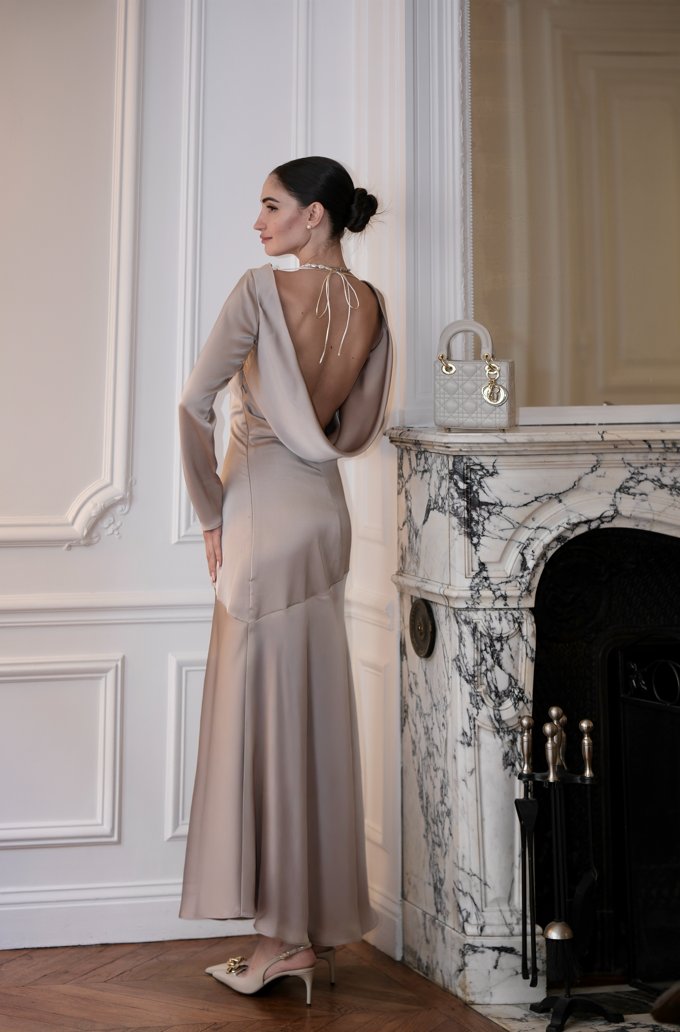 Дълга сатенена рокля: Cassia