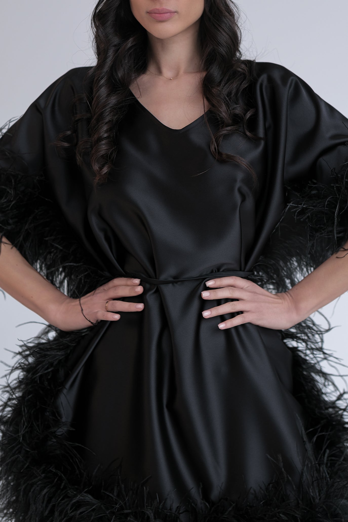 Рокля с пера в черно: Tiana