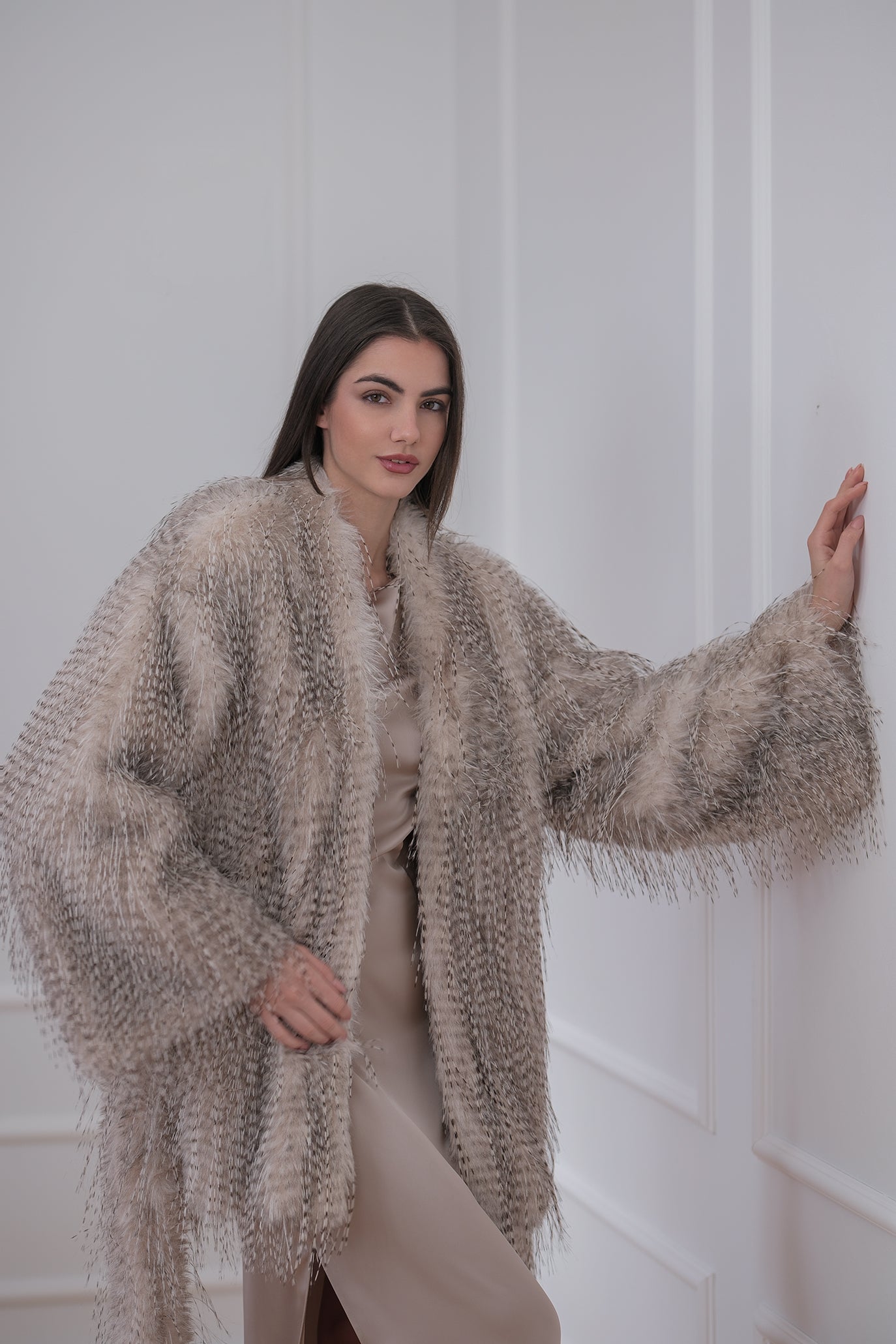 Късо палто с ресни: Porcupine