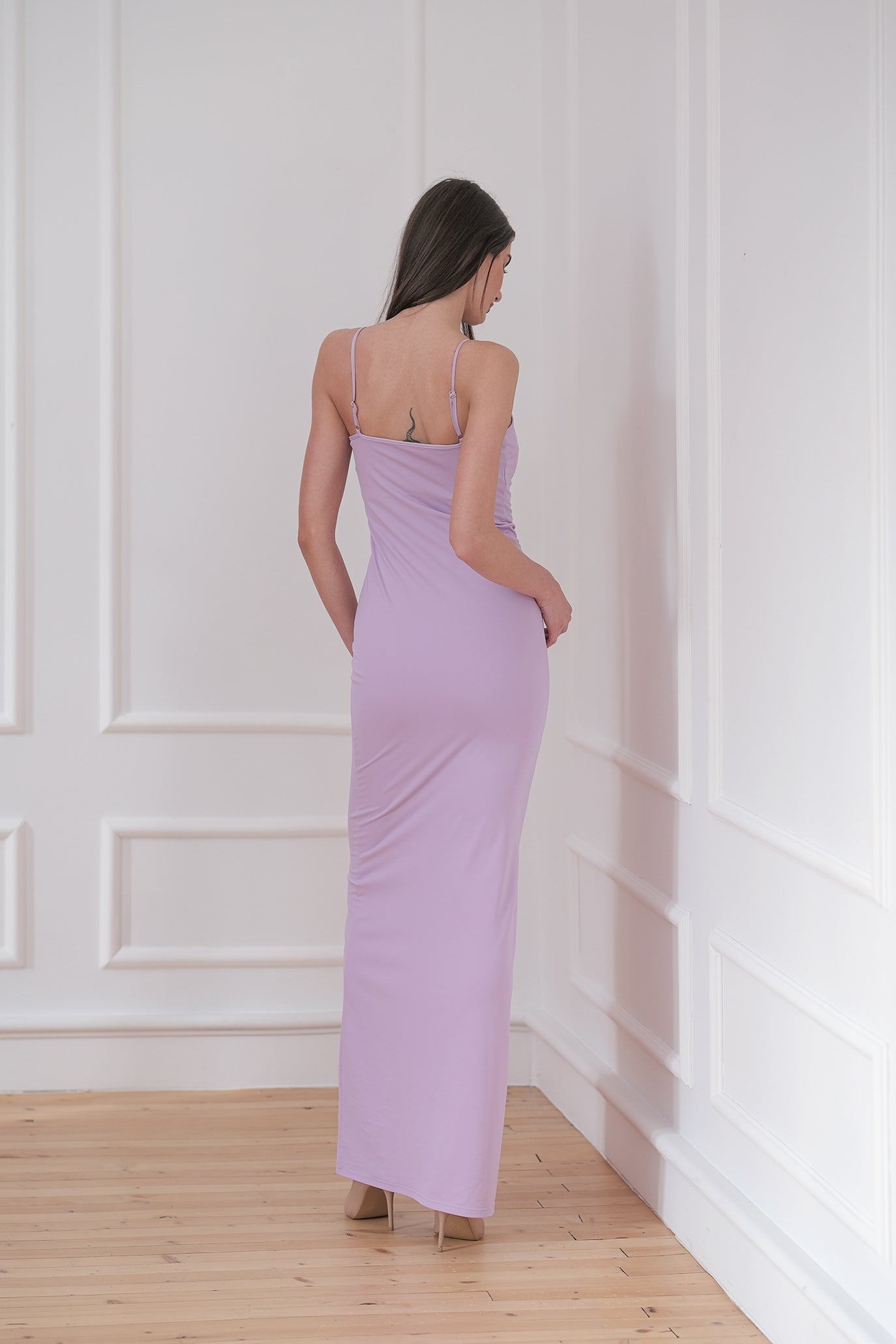 Комплект рокля и жилетка в лилаво: Luxury Eve