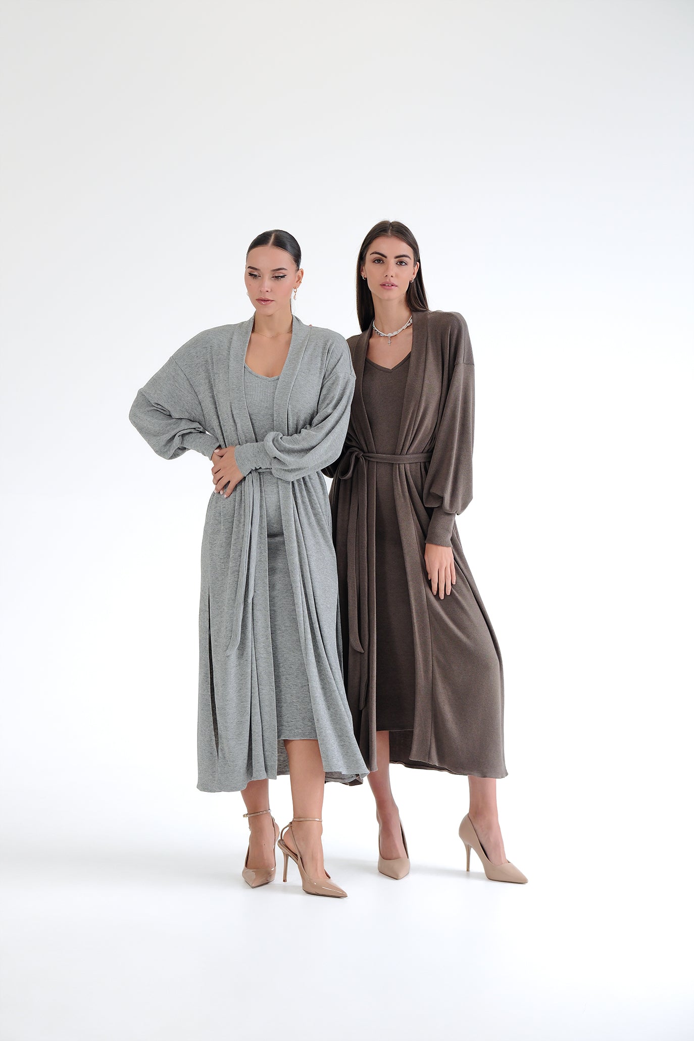 Рокля и жилетка в кафяво: Amoria Soft