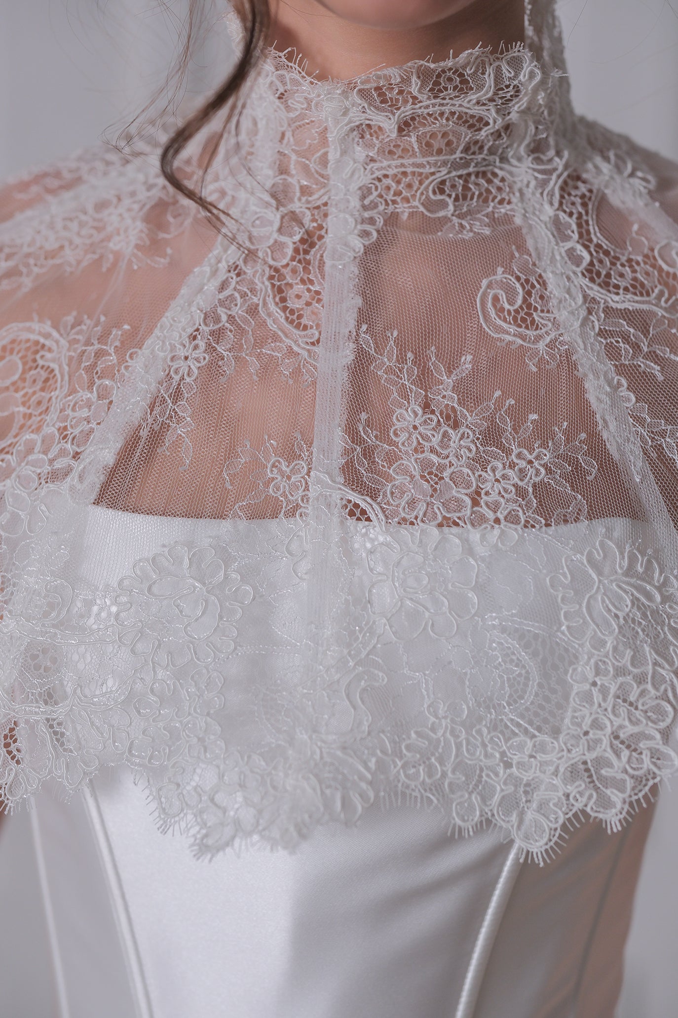 Ръчно изработена дантелена яка в бяло: Florence