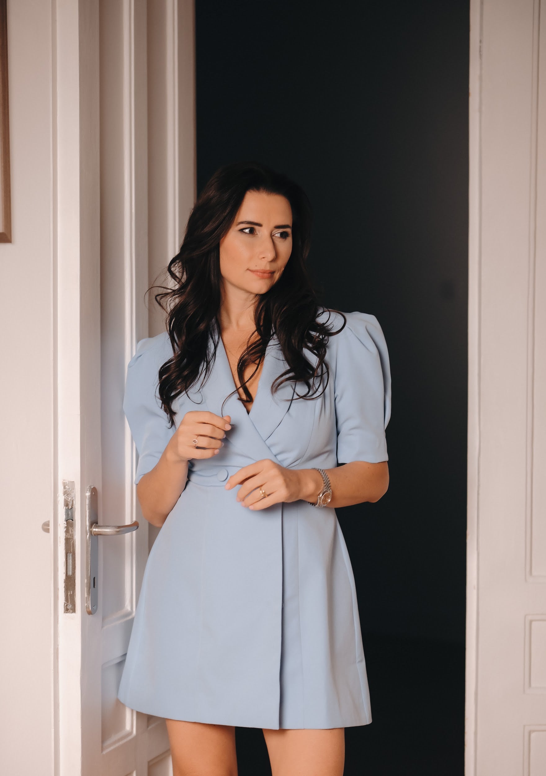 Рокля-сако в небесносиньо: Azure