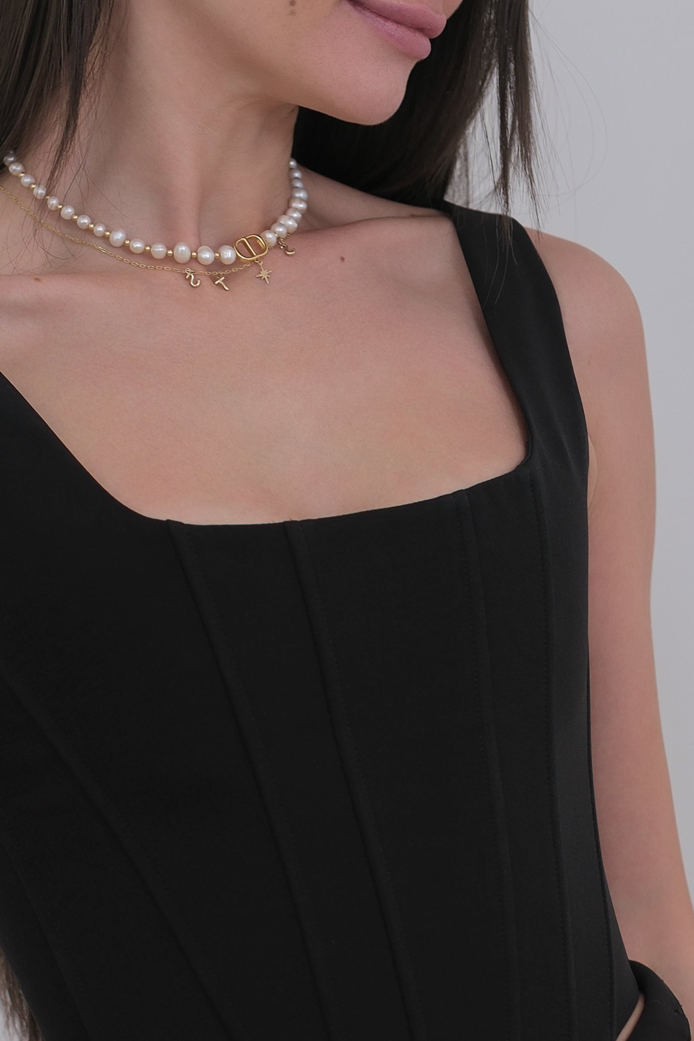 Сет от корсет и пола в черно: Selenes