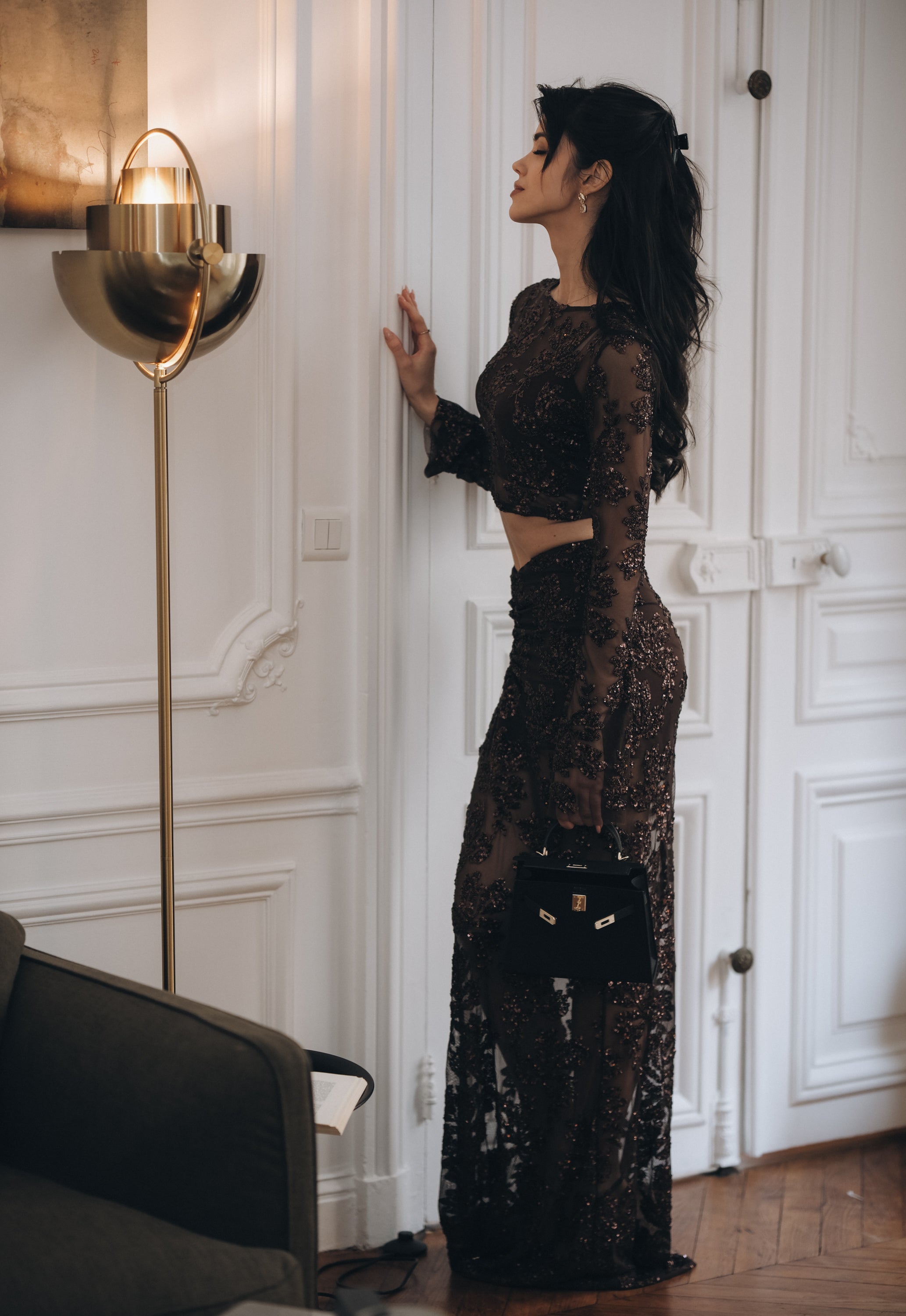 Дантелен сет в кафяво: Amperium