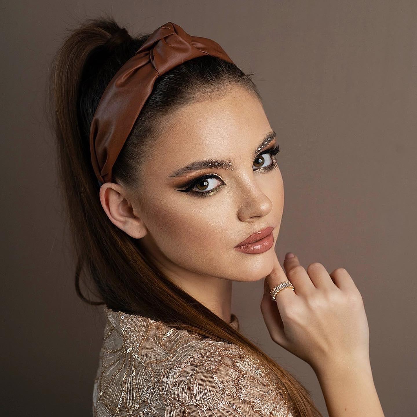 Диадема от еко кожа: Brown Leather