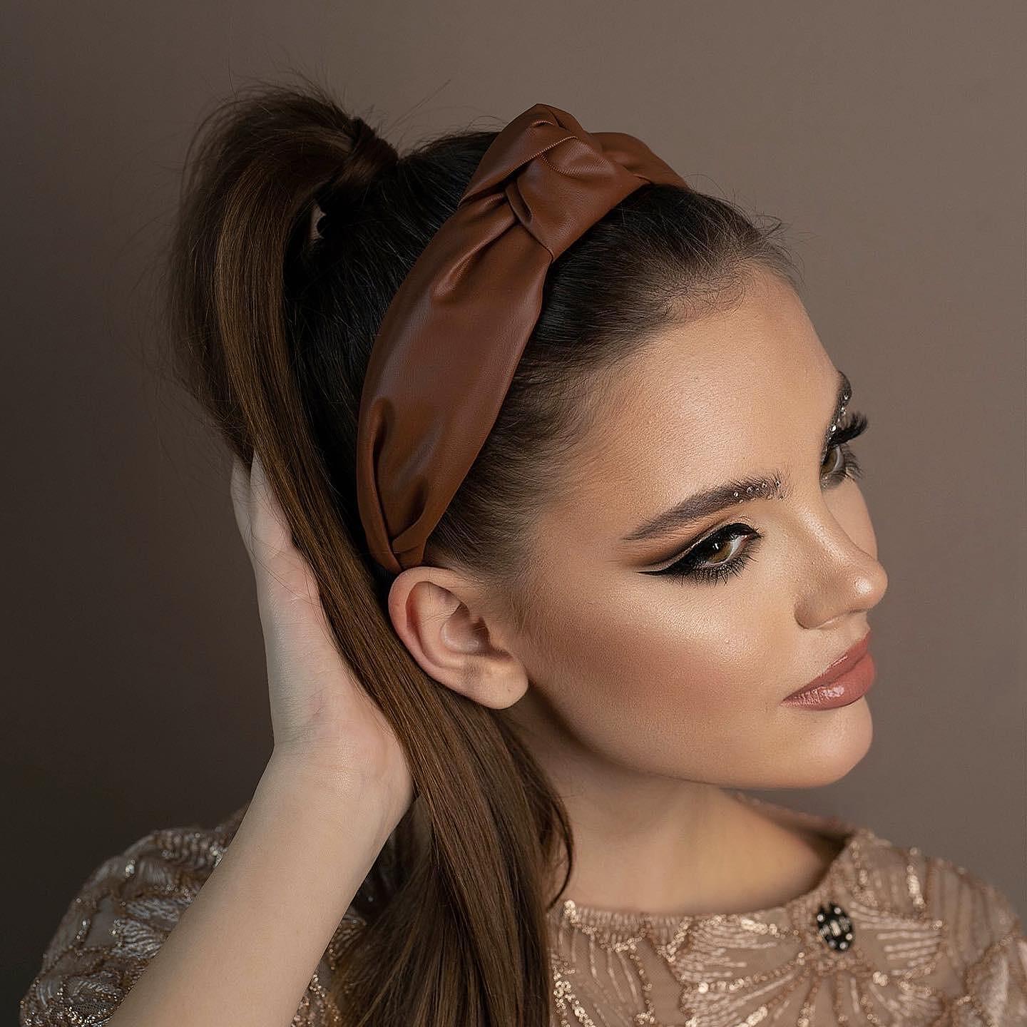 Диадема от еко кожа: Brown Leather