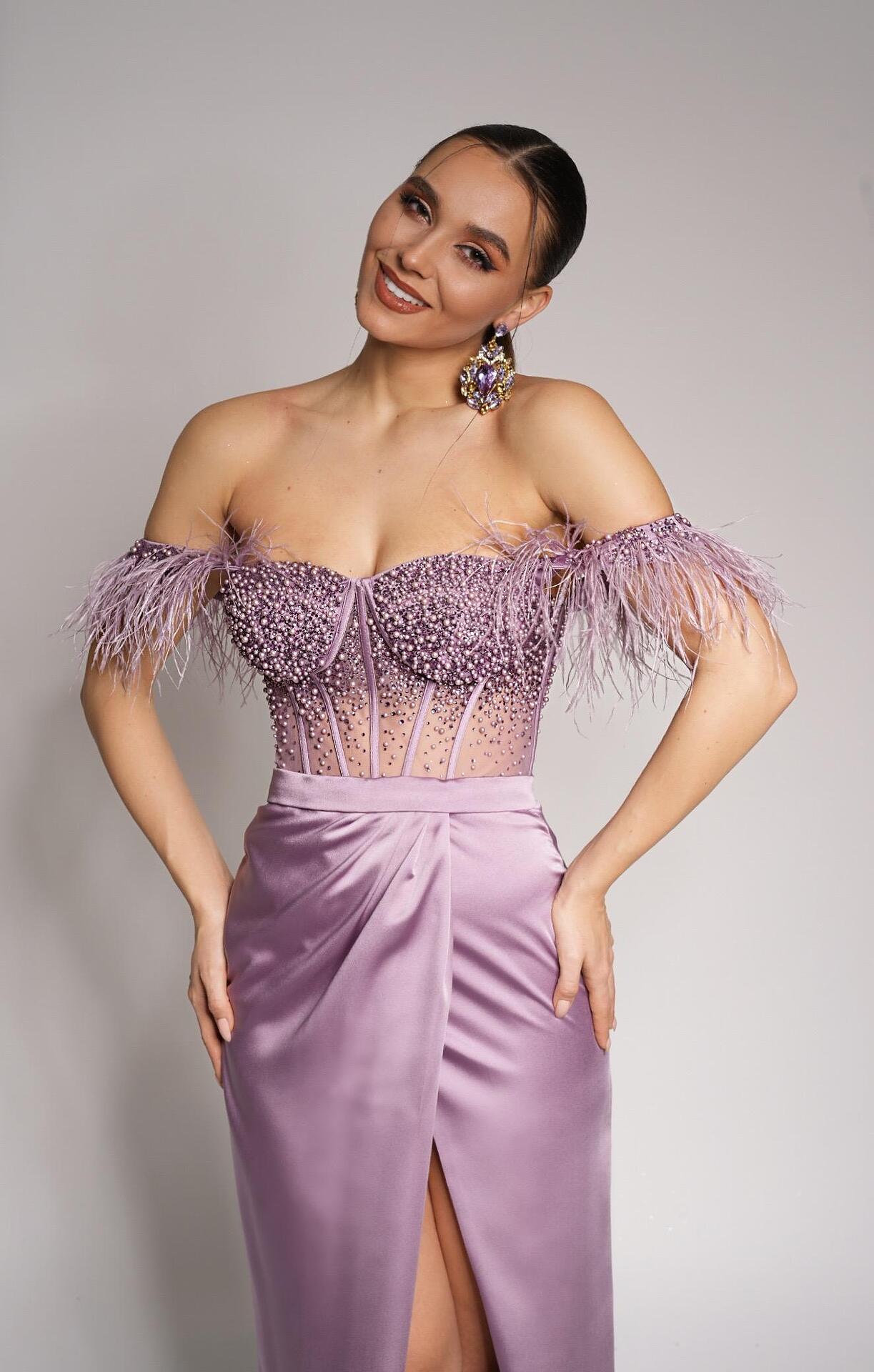 Рокля с пера: Purple Feathers