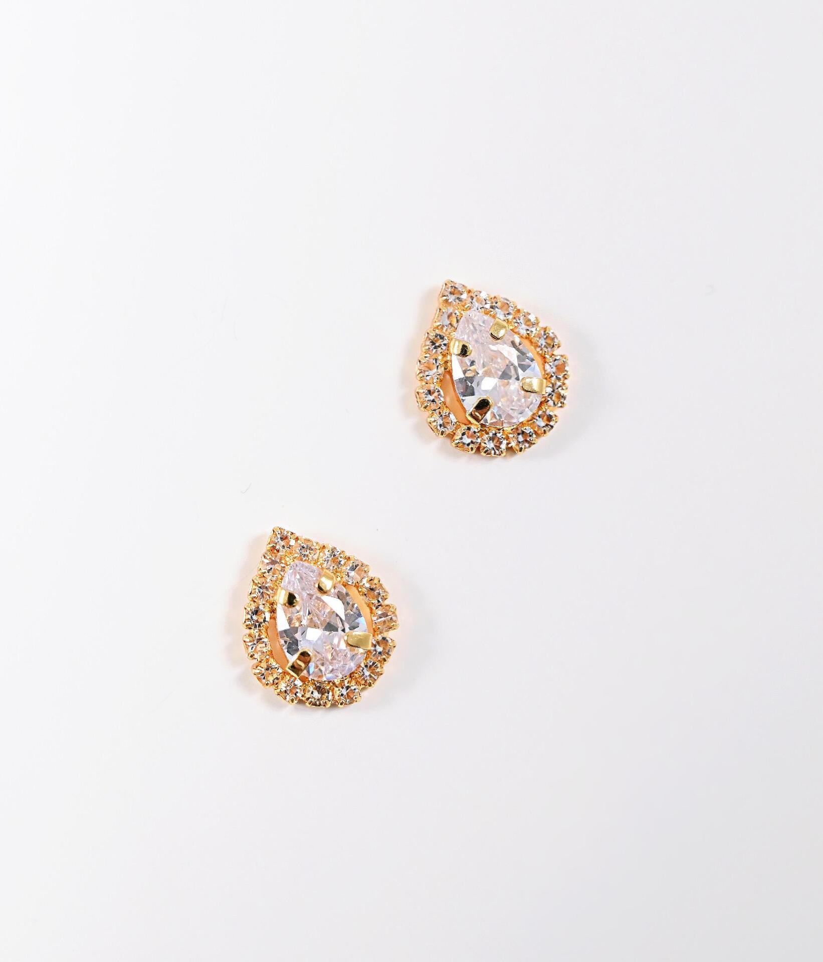 Обеци: Gold Zirconium Drops