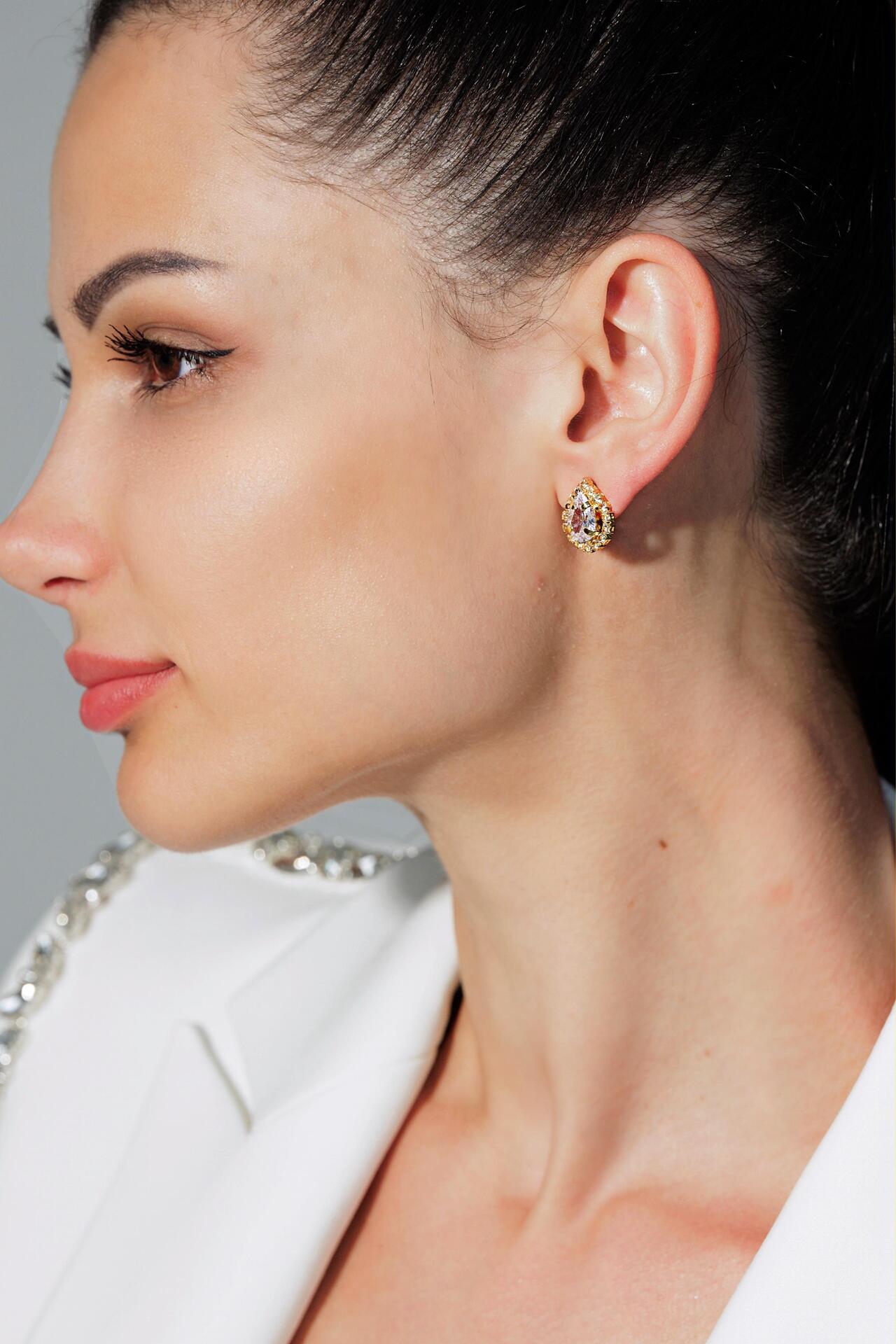 Обеци: Gold Zirconium Drops