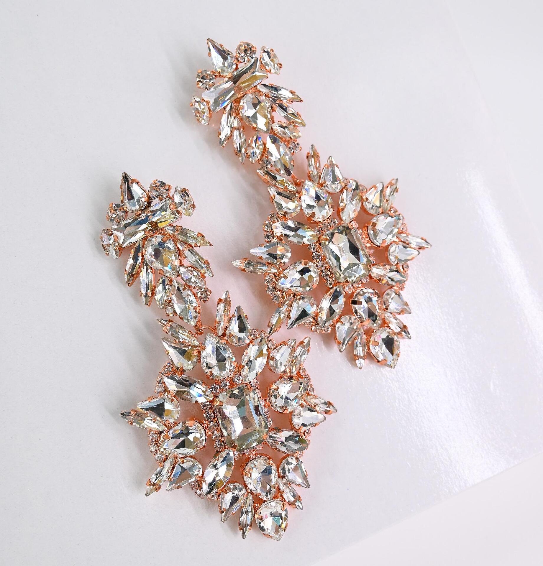Обеци: MAXI Volume Rose/Silver Earrings
