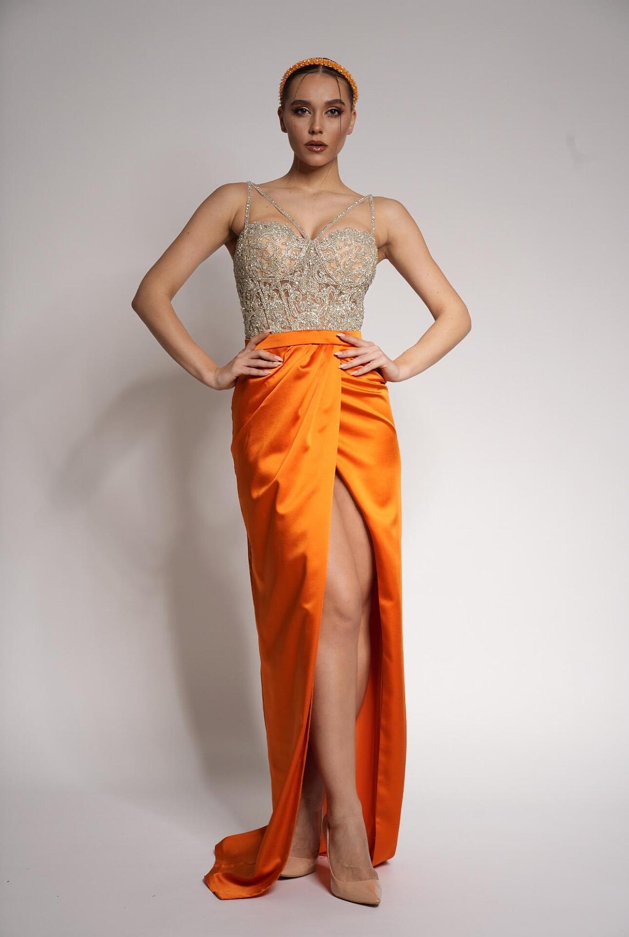 Рокля: Crystal Orange